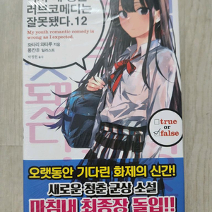 역시 내 청춘 러브코메디는 잘못됐다.12권 라노벨 판매