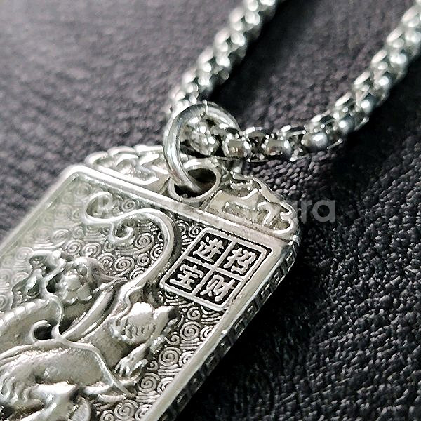 Yosu 백동 펜던트 엔틱 선물 드래곤 용 남자 목걸이--3