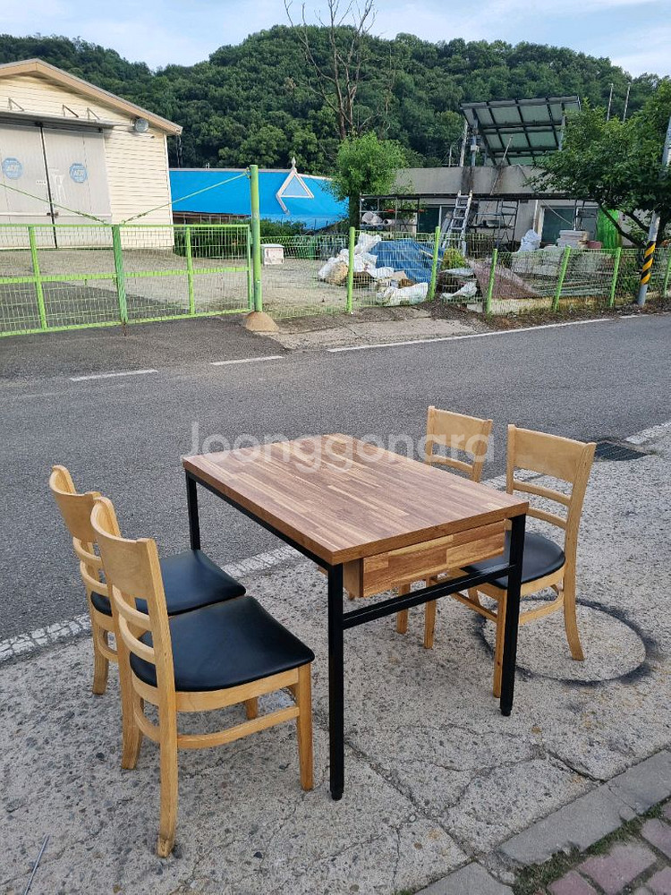 식당 4인 식탁의자세트--1