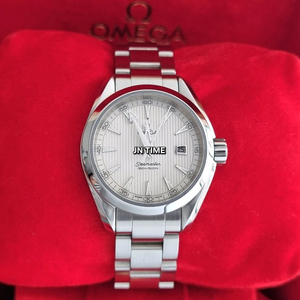 오메가 아쿠아테라 양각 쿼츠 흰판 30mm 여성용