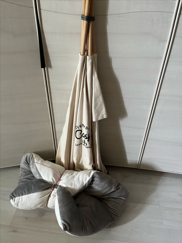 펫본 캠핑 티피 텐트(방석 포함) 내추럴 이미지