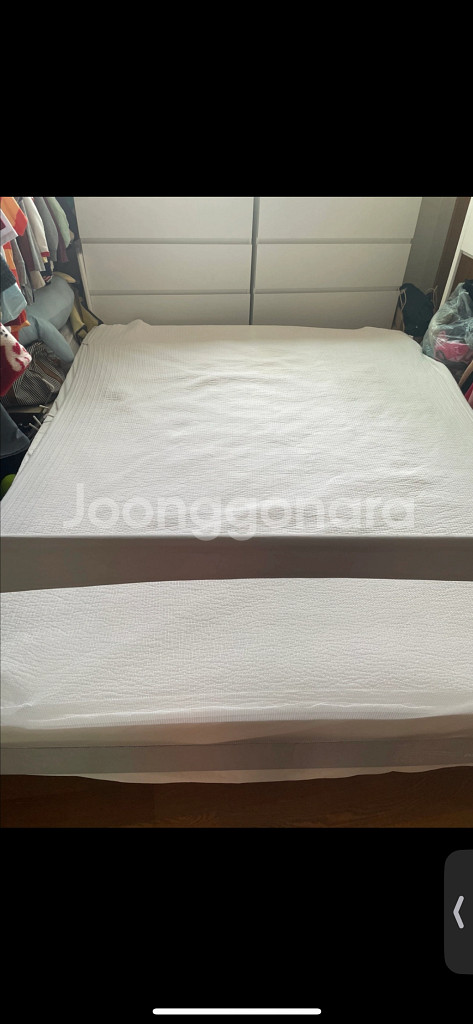 [킹 침대]원목 저상형 프레임+매트리스+침대가드150--1