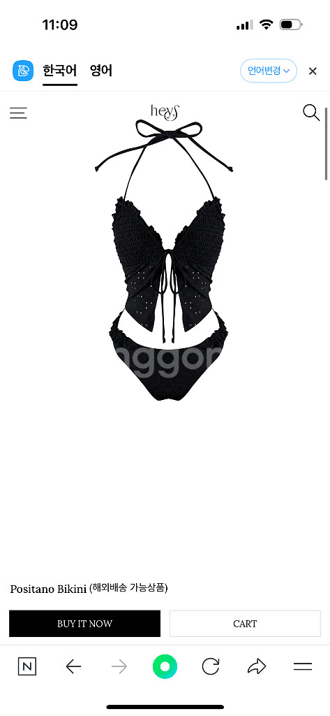 헤이에스비키니Positano Bikini 블랙--0