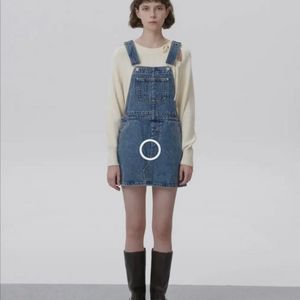 PLAG 플랙 데님 오버롤 미니 원피스 M