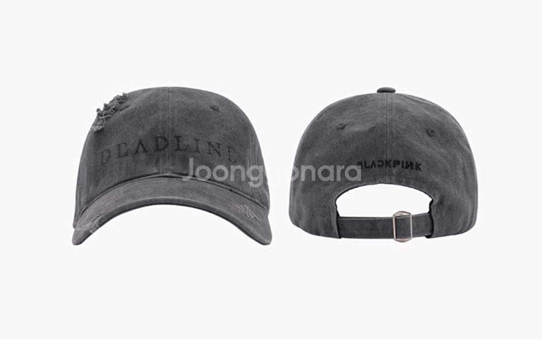 블랙핑크 볼캡 모자 damaged ballcap--0