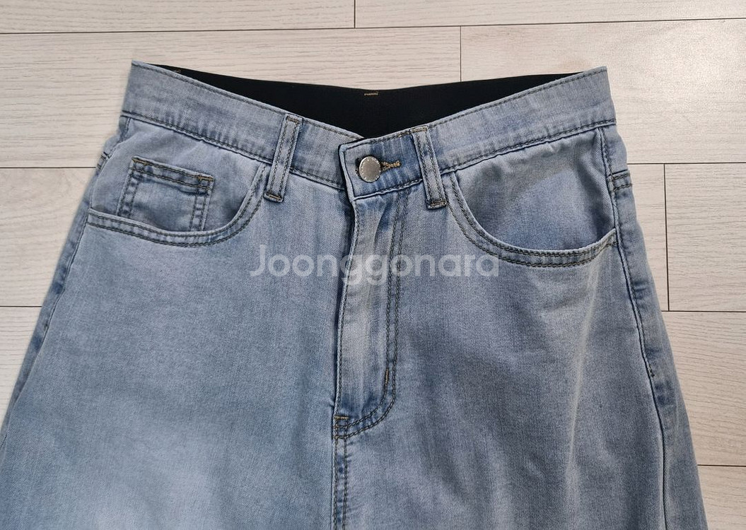 여름 쿨링 썸머와이드 밴딩 데님 팬츠--2