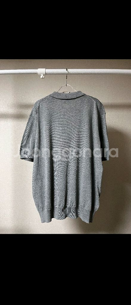 남자 카라 반팔 니트 그레이--1