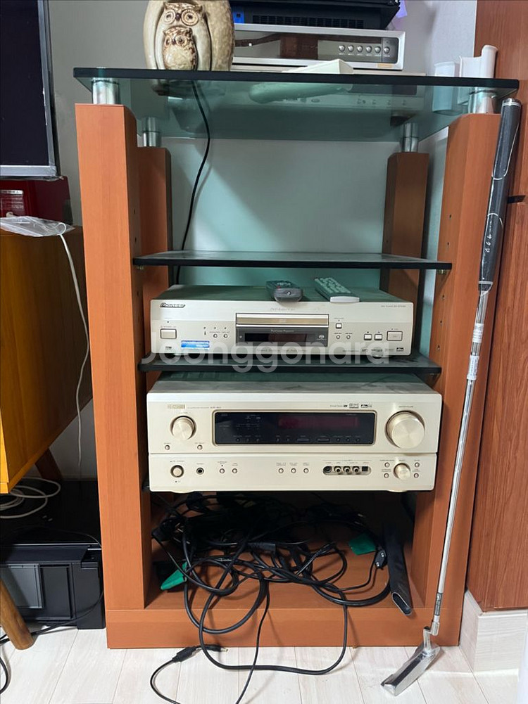 홈시어터용 110인치 수동그레이수크린과 오디오랙--0