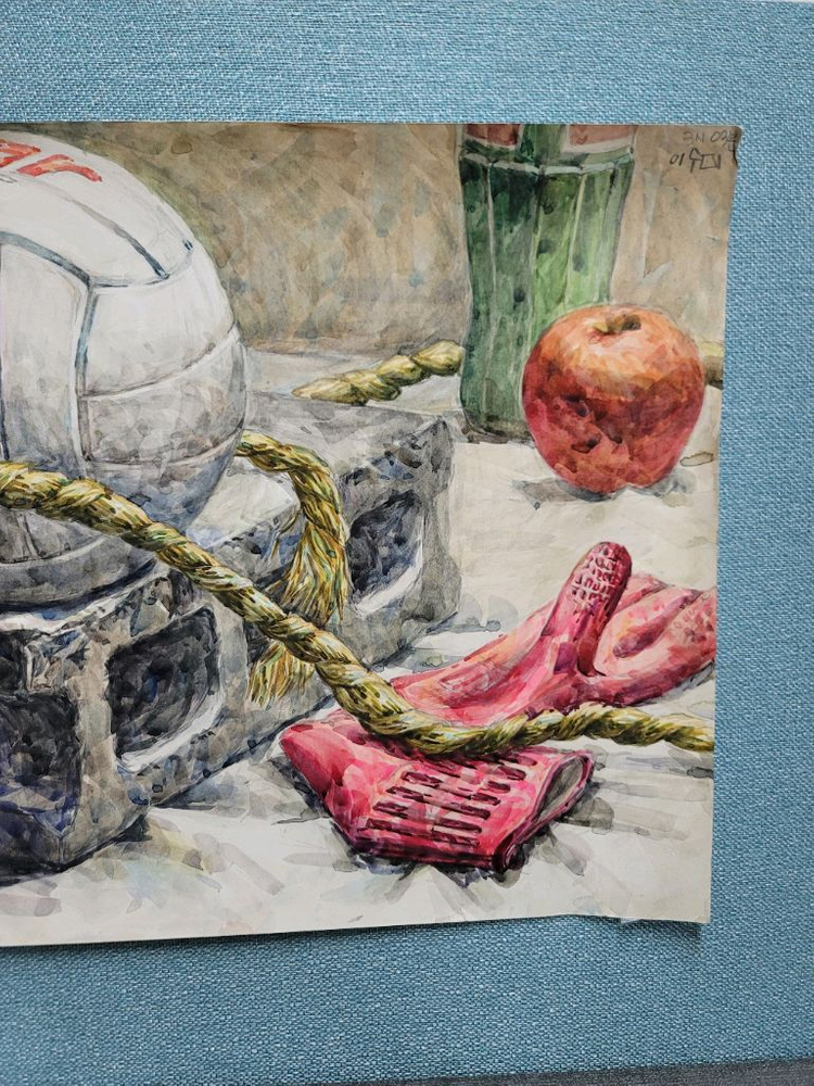 이수미작가 수채화그림 배구공 이미지