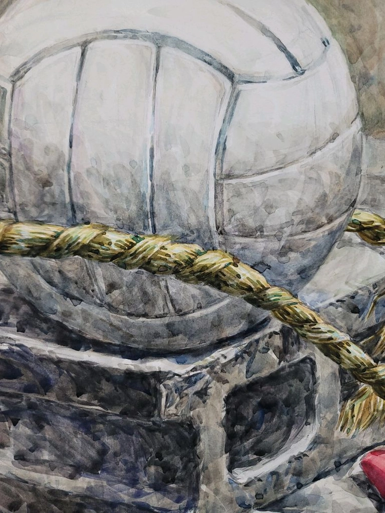 이수미작가 수채화그림 배구공 이미지