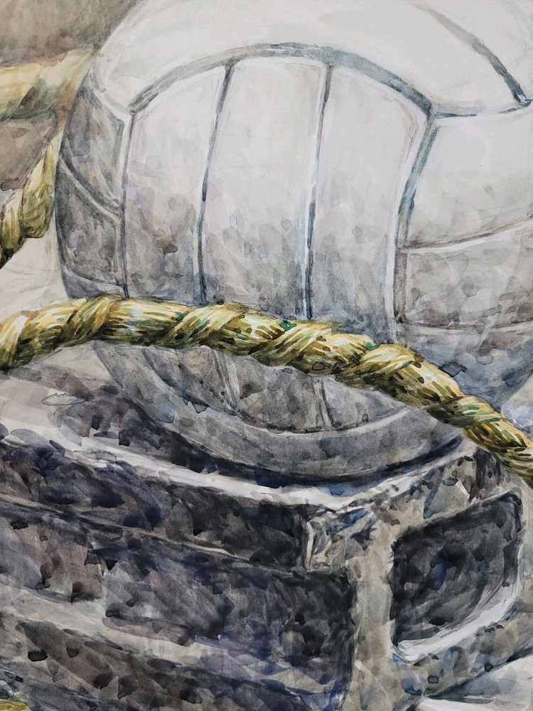 이수미작가 수채화그림 배구공 이미지