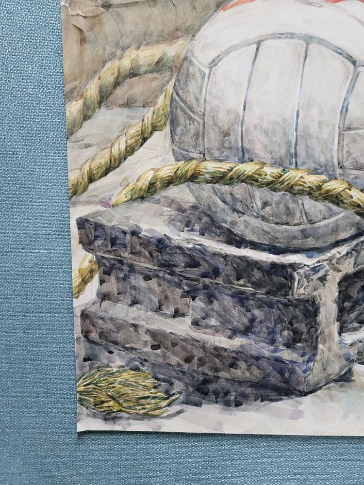 이수미작가 수채화그림 배구공 이미지