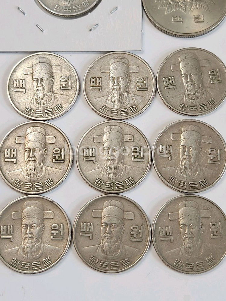 옛날동전, 백원 (70~80년, 미발행76년 제외)--2
