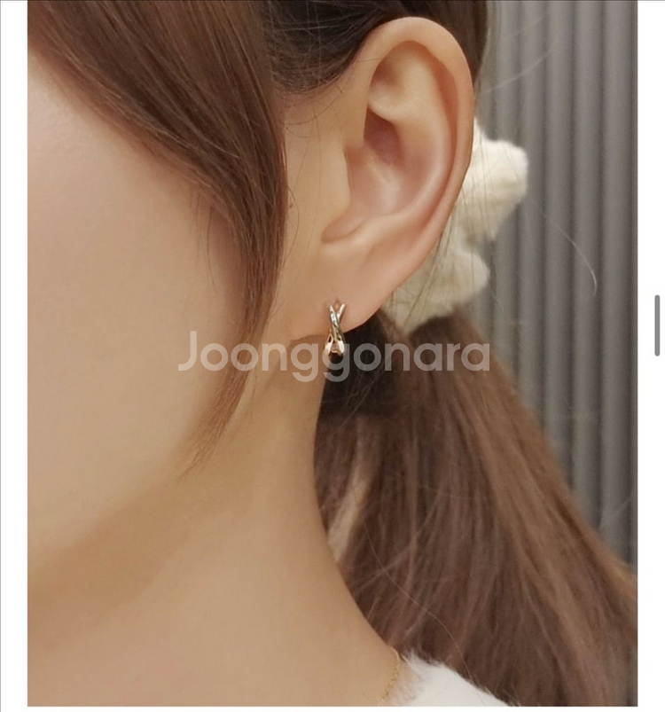 새상품, 실사 o) 14k 데일리 꼬임 링 귀걸이 골드--0