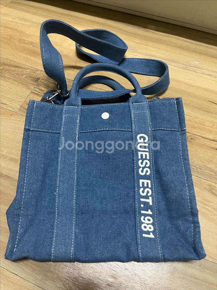 게스 데님 토트백(미사용)--0