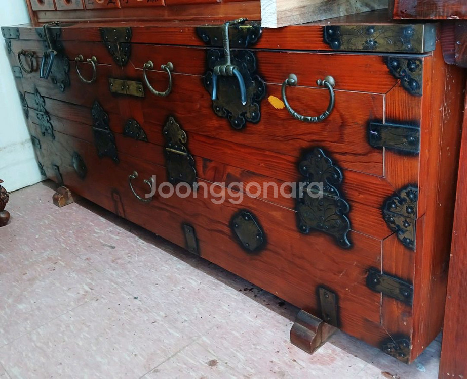 골동품 앤틱 인테리어 고가구 황동장석 반닫이 서랍장--0