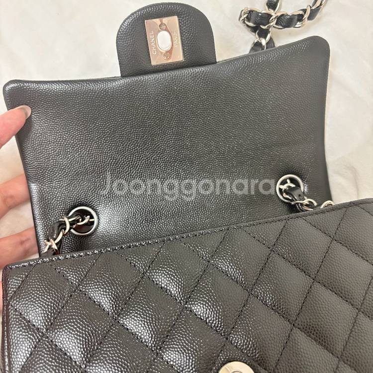샤넬뉴미니캐비어은장--6