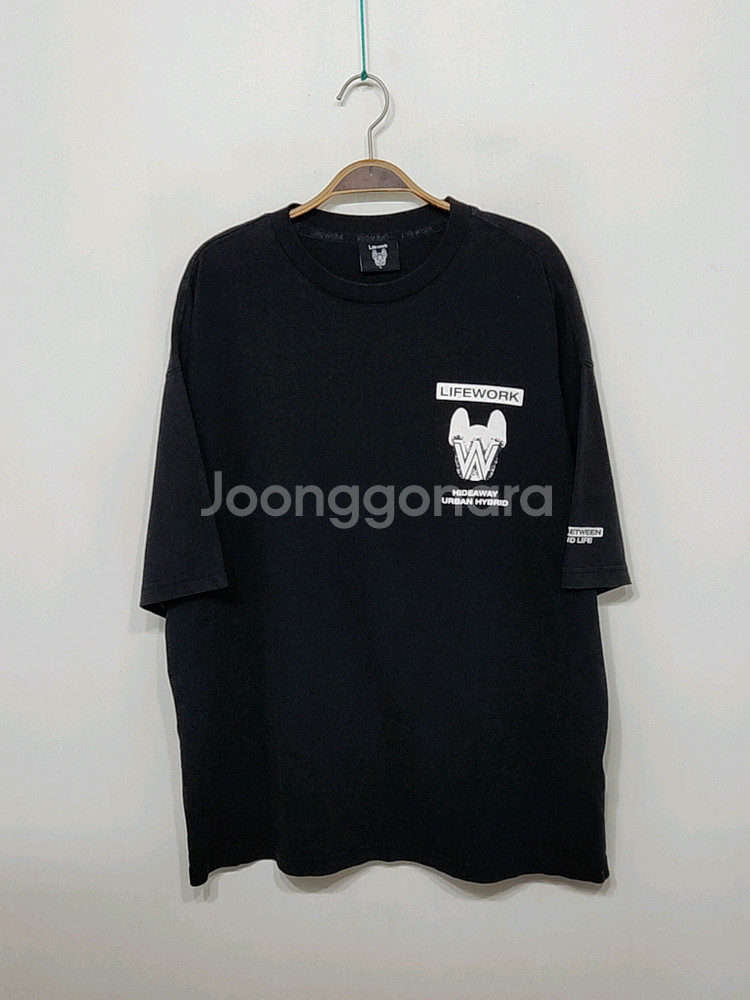 (XXL) 라이프워크 반팔티 블랙 빅사이즈 면티셔츠--0