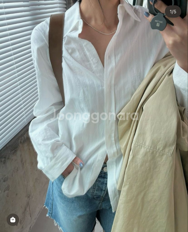 (F) 프로스트제이 리코타 루즈핏 셔츠 아이보리--0