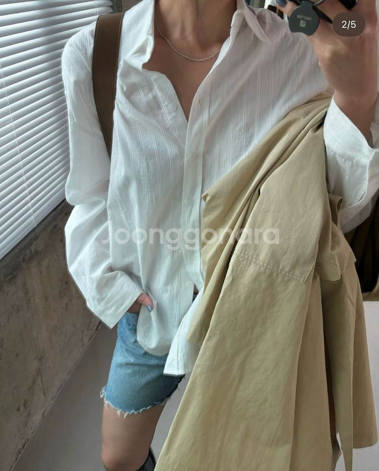 (F) 프로스트제이 리코타 루즈핏 셔츠 아이보리--1