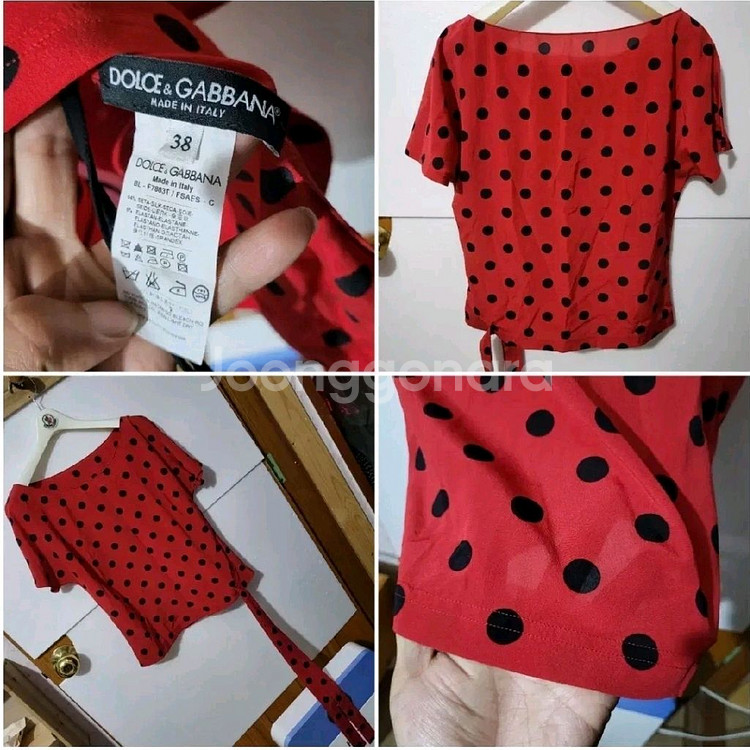 정품 379$ 돌체앤가바나 38 여름 블라우스 반팔 원--2