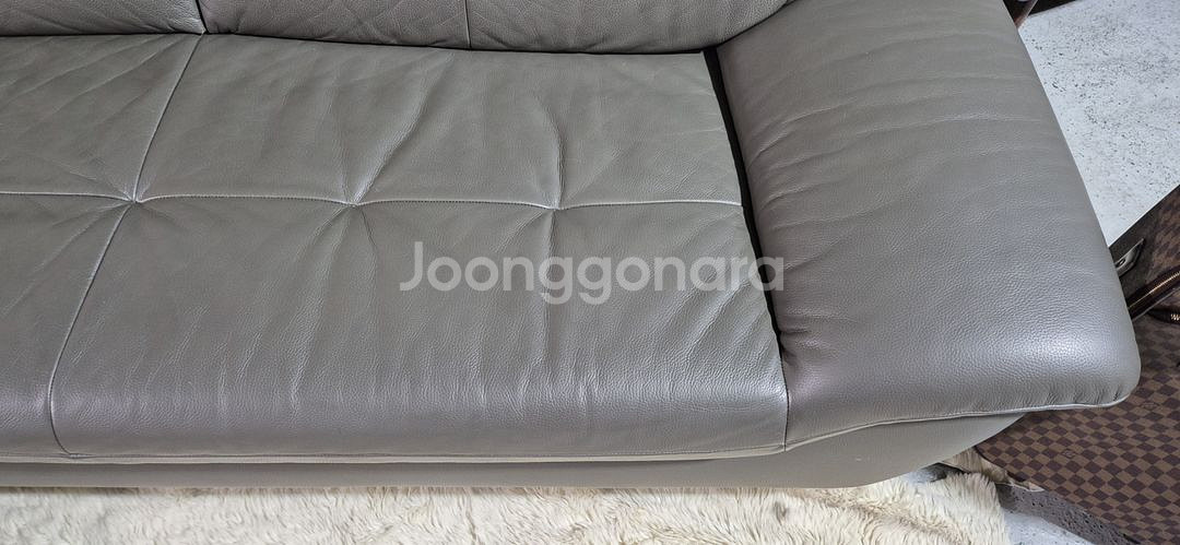 자코모 이태리 천연 통가죽 4인 카우치 소파--3