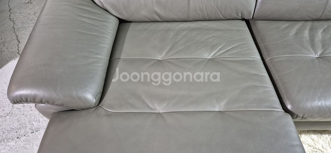 자코모 이태리 천연 통가죽 4인 카우치 소파--6