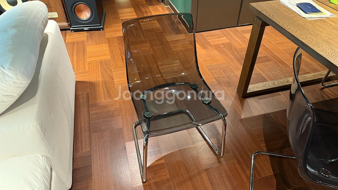 [이케아 토비아스 식탁의자 크롬도금 그레이]--0