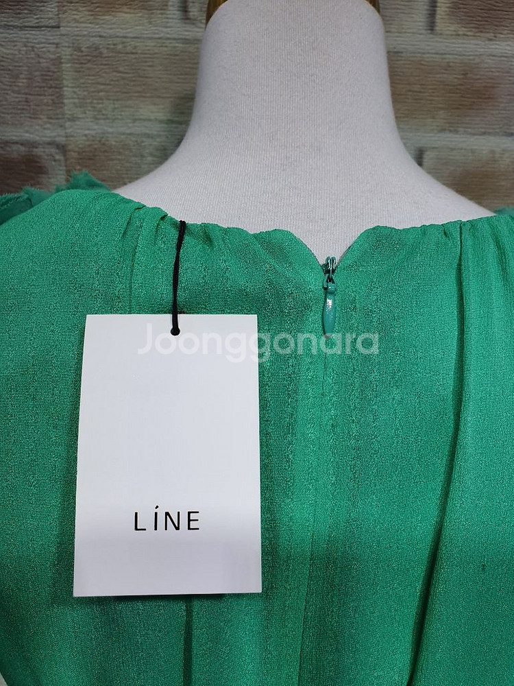 택부착 새상품 LINE 정품 벨티드 쉬폰 플레어 원피스--9
