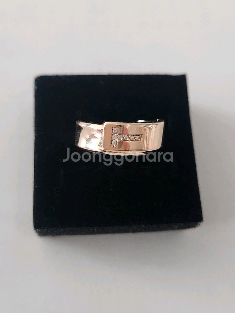 14K 로즈골드 심플한 T반지--3