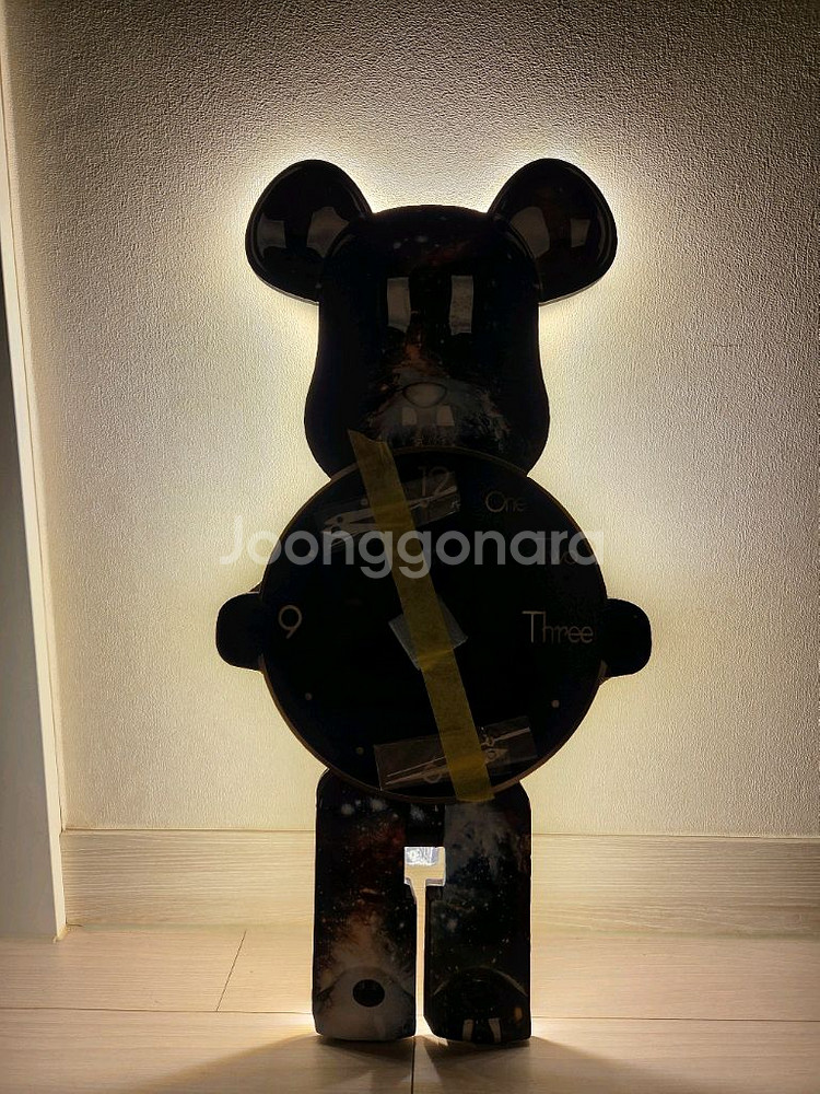 (새제품) 베어브릭 LED조명시계 예쁜 곰돌이벽시계--3