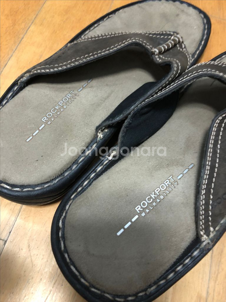 락포트 스웨이드 가죽 슬리퍼 쪼리 플립플랍 250--3