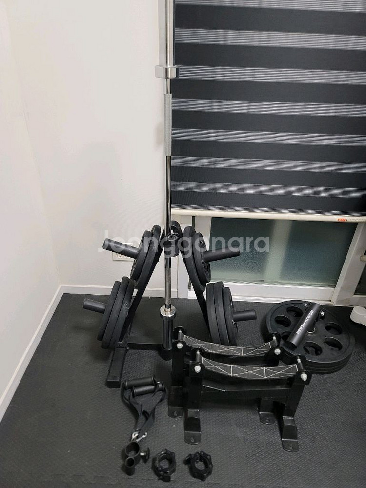 원판셋트 105kg, 원판 거치대, 티바로우, 바벨--0