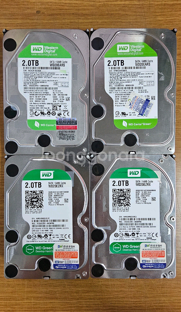 WD 2TB HDD 4개 일괄판매--0
