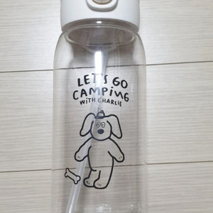 (새상품) 캠핑 물병 강아지 빨대 텀블러