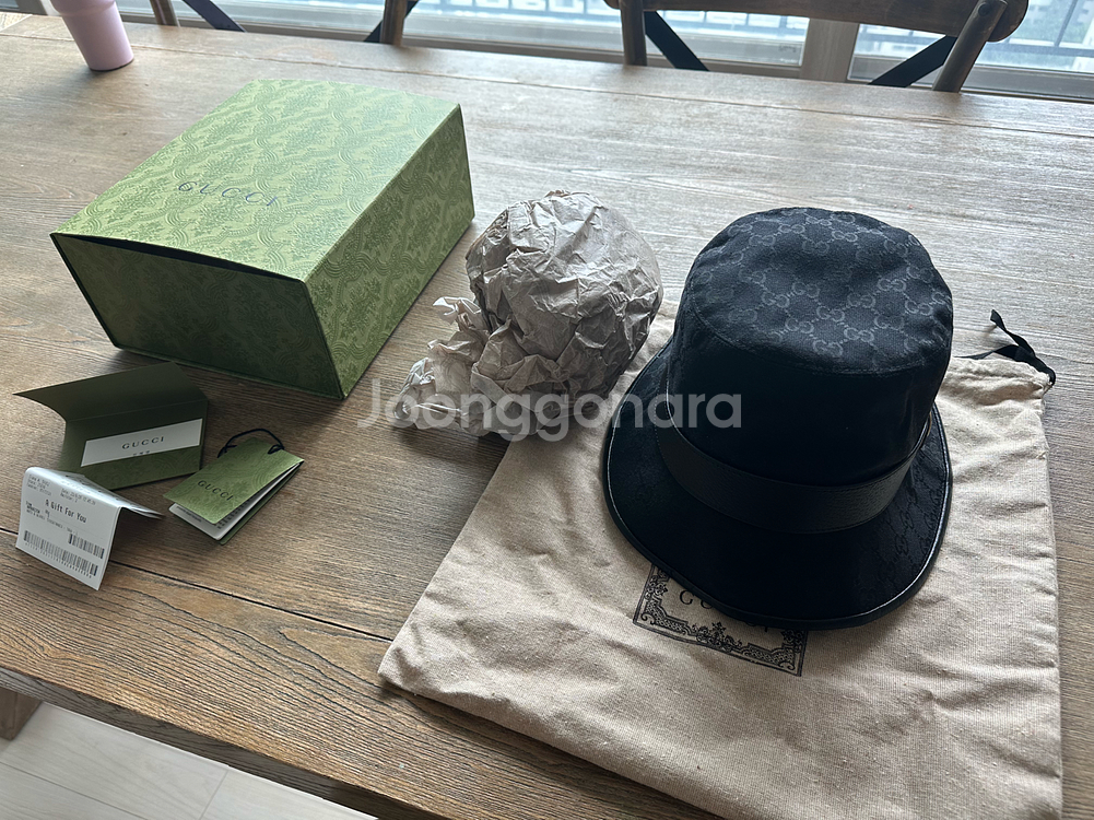 구찌 버킷햇, 구찌 오리지널 GG 캔버스 버킷 모자--0