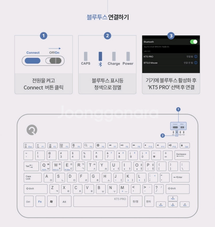 로이체 MUSES KT5 울트라 슬림 블루투스 키보드입--3