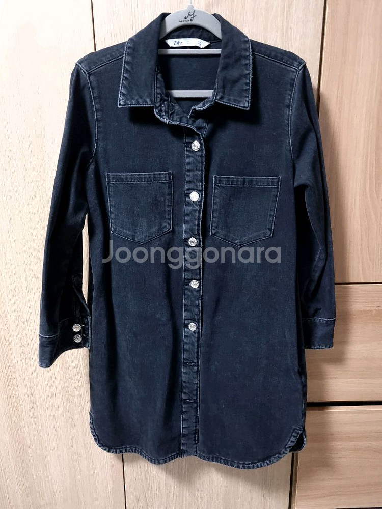자라 블랙 데님 셔츠 자켓 (새상품/드라이O)--0