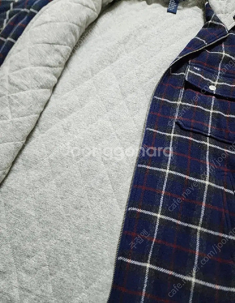 00s 빈티지 polo 폴로랄프로렌 체크 후드 하프코트--7