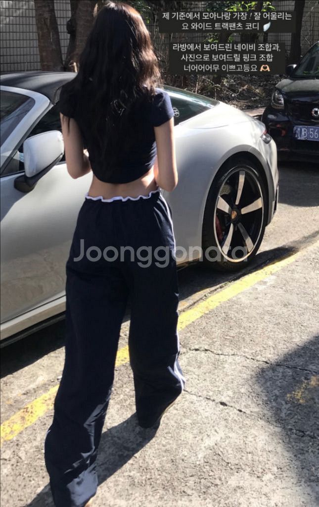 클라우드이모션 크롭 반팔티 네이비 새상품 발레코어--3