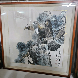 골동품 앤틱 인테리어 동양화 송정독수도 그림 액자