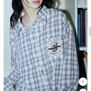 빈티지 엔젤 라벨 오버핏 체크셔츠