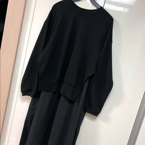 에린 바스락 맨투맨 레이어드 원피스 롱 A라인 셔츠