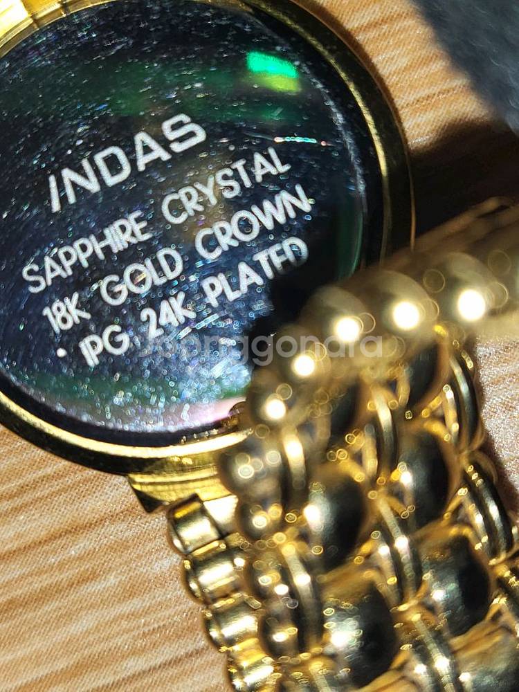 빈티지 indas 골드 crown 시계 팝니다.--3