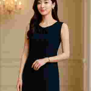 [여자 55]LIST 새상품 리본백 민소매 니트원피스