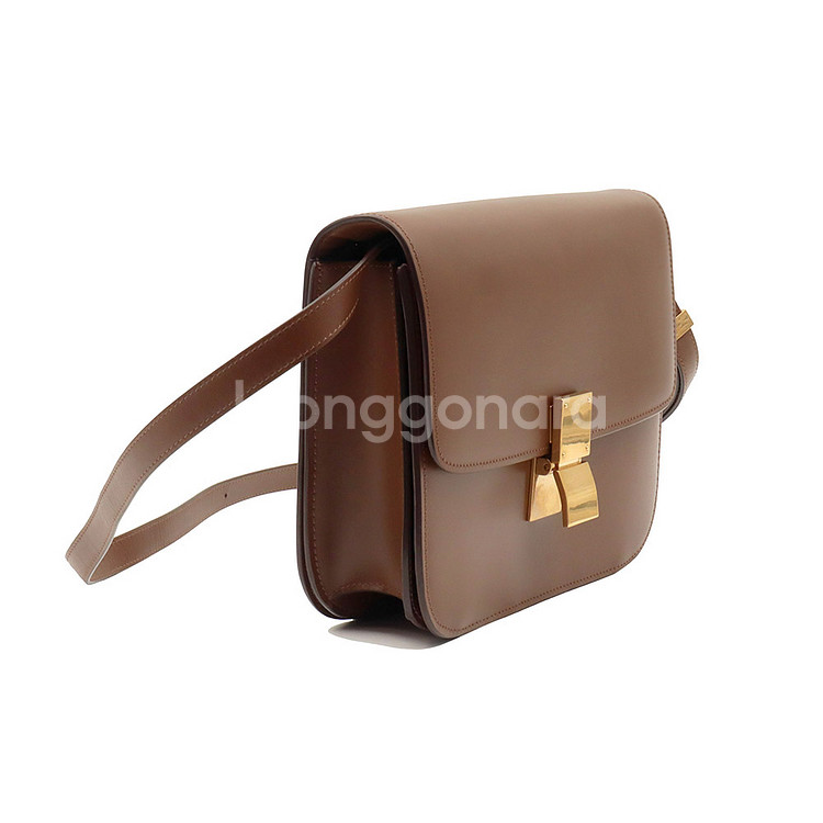 셀린느 카멜 카프스킨 클래식박스 미듐 숄더백189173--4