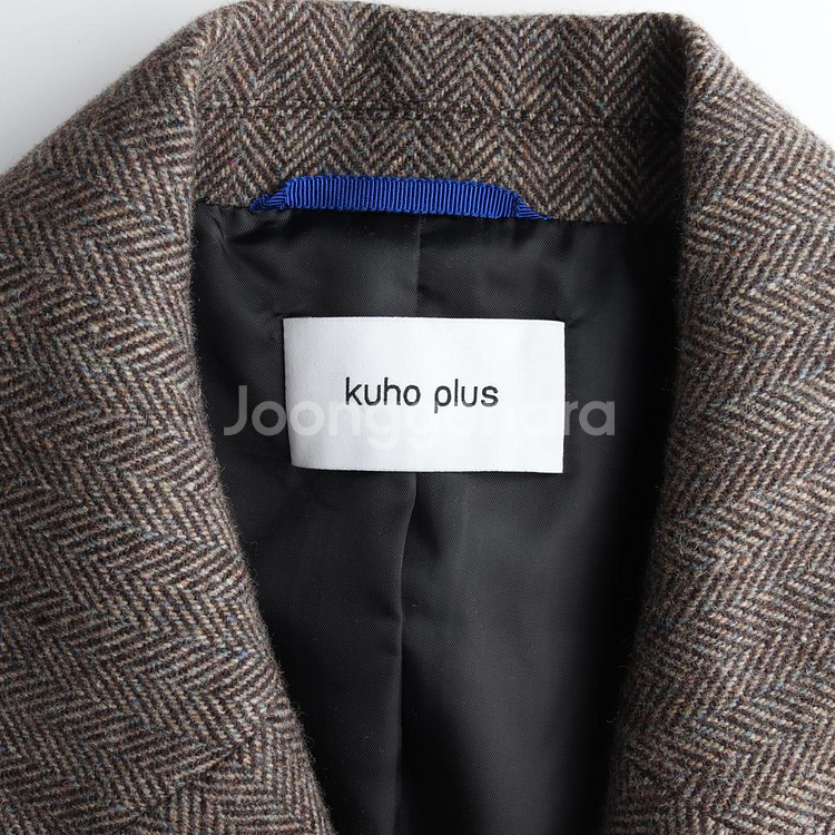 [S]구호플러스 울70% 브라운 헤링본 숏코트 울자켓--5