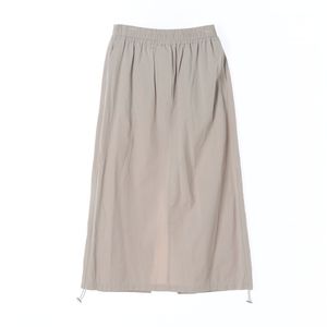 [S]에잇세컨즈 베이지 스트링 밴딩 롱 플레어스커트