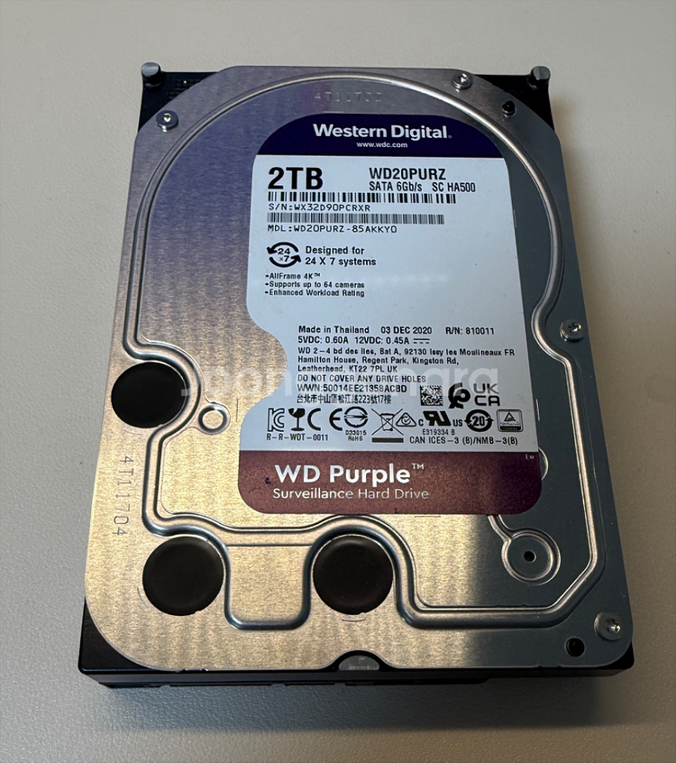 WD 퍼플 2TB HDD 상태좋음 포맷 20. 12--0