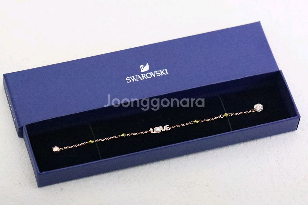 Swarovski 펄과 흑다이아 펜치 팔찌--0